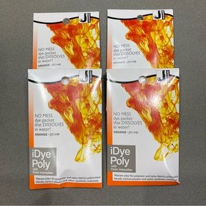 Set of 4 iDye Poly Polyester Fabric Dye (Orange)